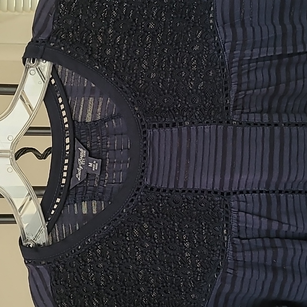 Lucky Brand top with lace panel
